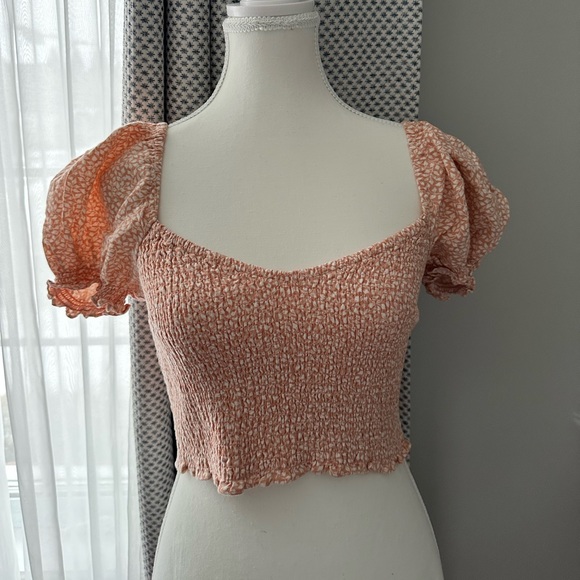 Abercrombie & Fitch Floral Ruched Top - Orange - Picture 2 of 5